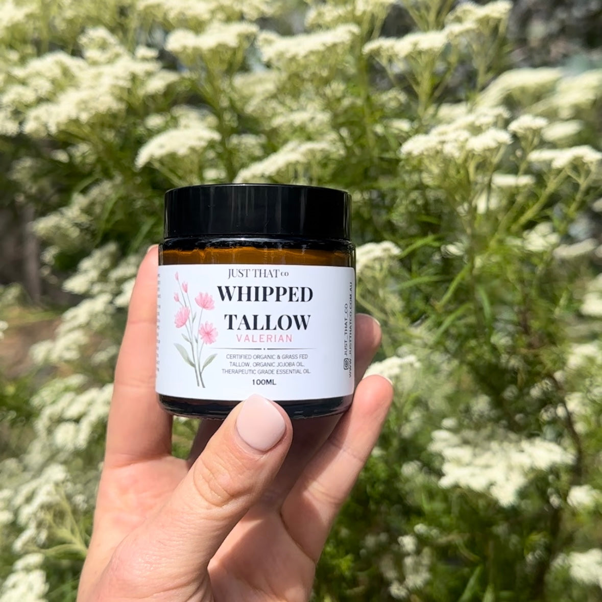 Organic Whipped Tallow Balm – Valerian Deep Calm Blend (90g)