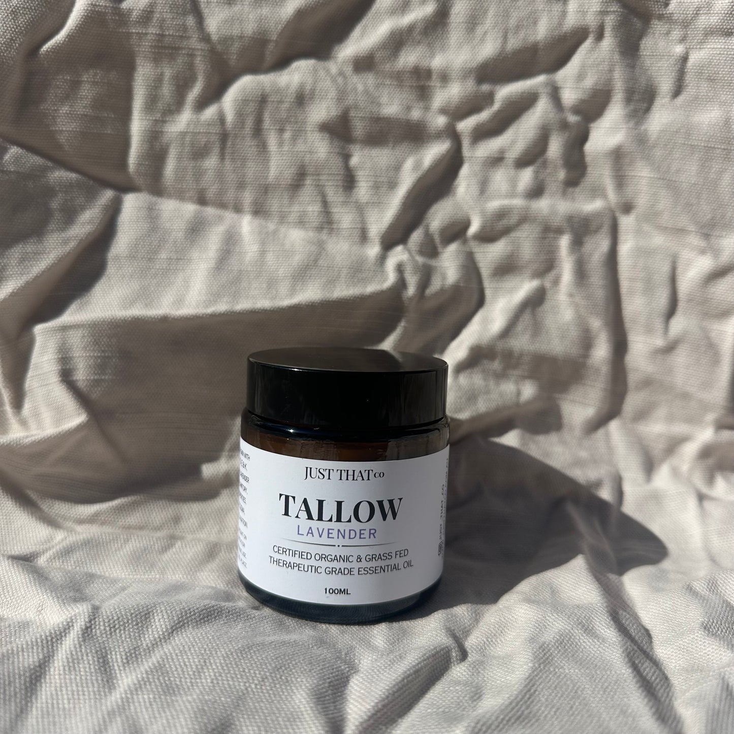 Organic Lavender Tallow Balm 100 mL – 100% Natural, Grass-Fed Skincare – Just That Co