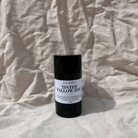 Natural Tinted Zinc Balm – Light Shade | Grass-Fed Tallow Sunscreen & Moisturizer