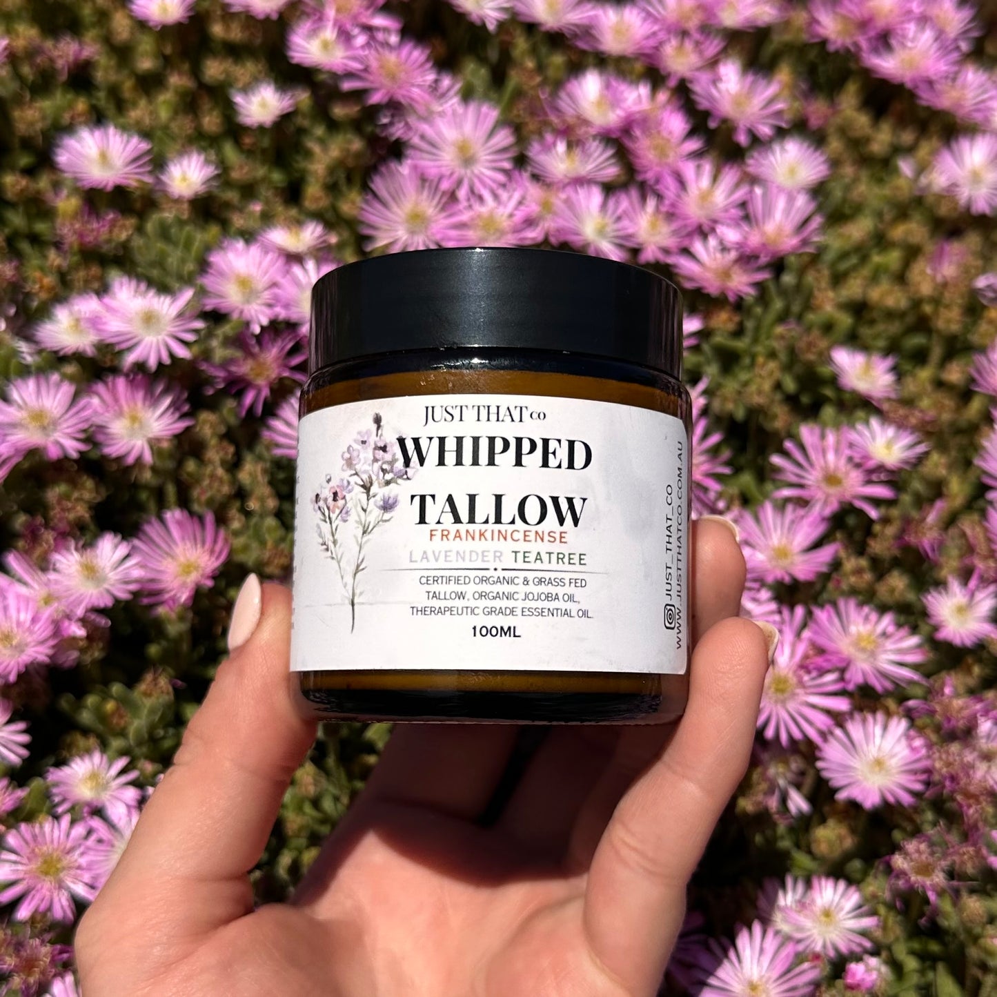 Organic Whipped Tallow Balm – Anti-Aging & Multi-Use Blend (90g) | Lavender, Tea Tree & Frankincense