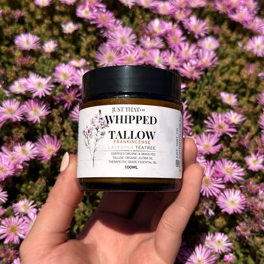 Organic Whipped Tallow Balm – Anti-Aging & Multi-Use Blend (90g) | Lavender, Tea Tree & Frankincense