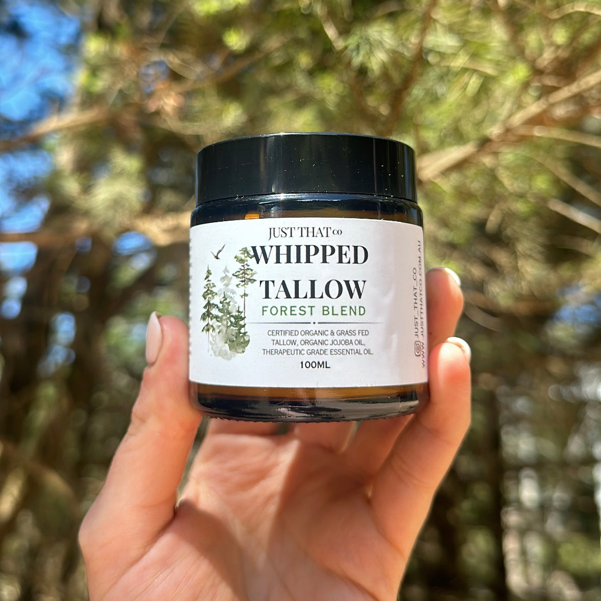 Organic Whipped Tallow Balm – Shinrin Yoku Forest Blend (90g) | Grounding & Clarifying