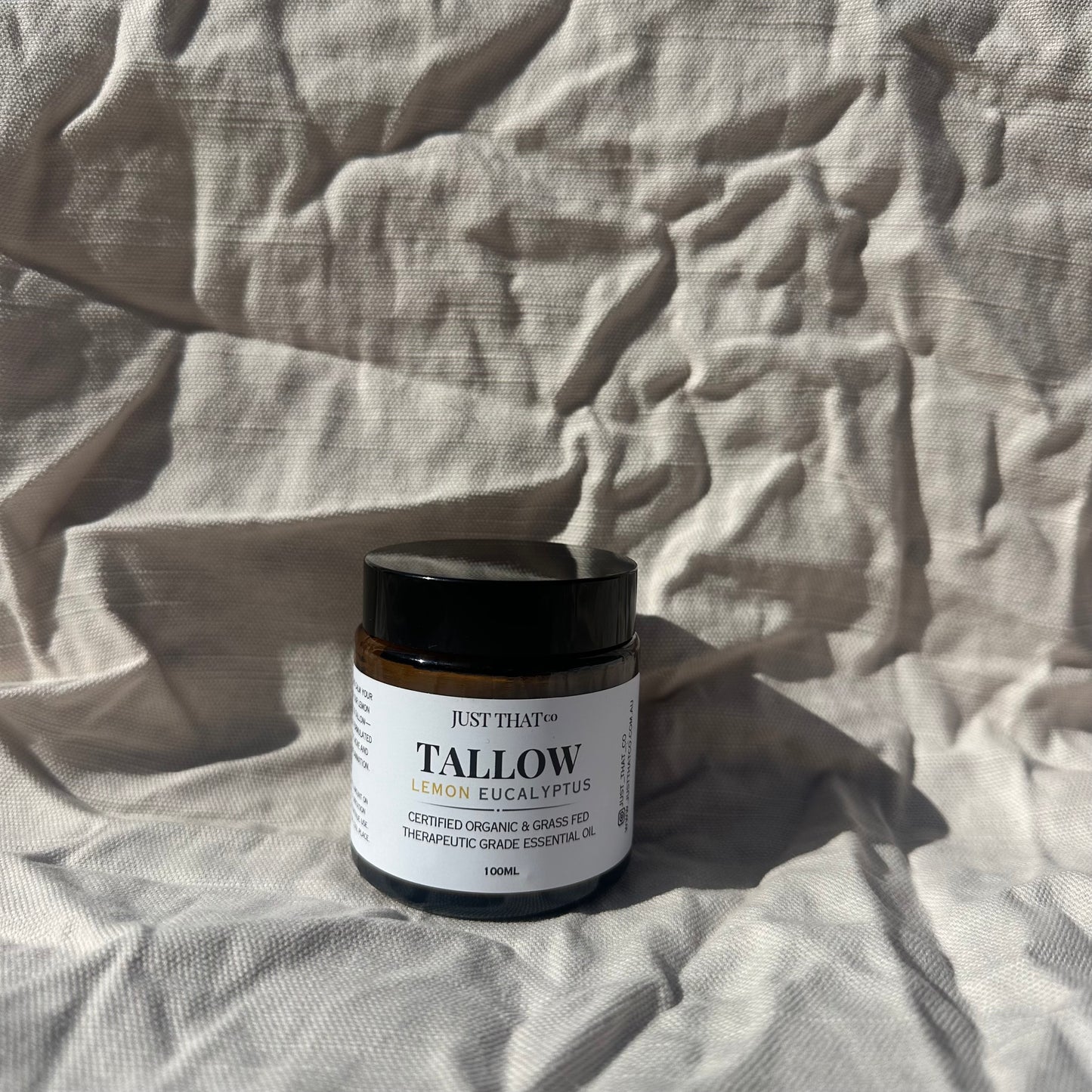 Organic Lemon Eucalyptus Tallow Balm 100 mL – Grass-Fed Skincare