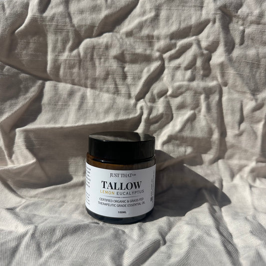 Organic Lemon Eucalyptus Tallow Balm 100 mL – Grass-Fed Skincare