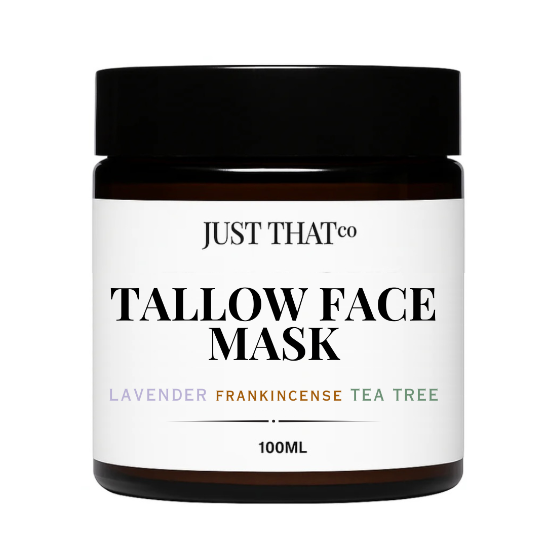 Organic Tallow Face Mask – Lavender, Frankincense & Tea Tree | Bentonite Clay, 100 mL